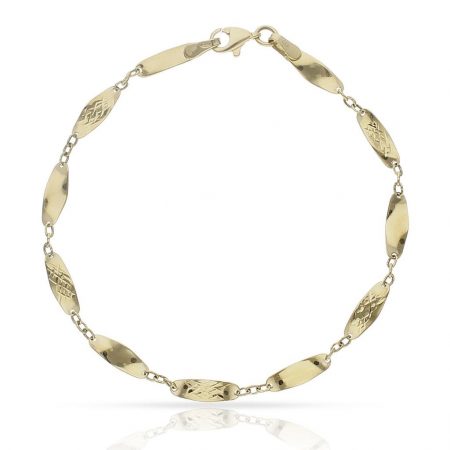 Pulsera chapas combinadas en oro de 18k