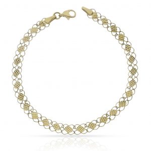Pulsera chapas talladas en oro de 18k