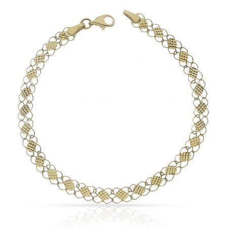 Pulsera chapas talladas en oro de 18k