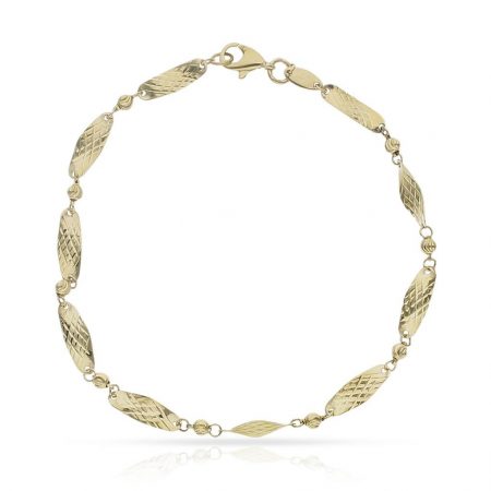 Pulsera chapas talladas en oro de 18k