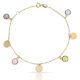 Pulsera con mini charms en oro de 18k