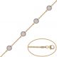 Pulsera con circonitas redondas en oro de 18k