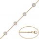 Pulsera con circonitas cuadradas en oro de 18k