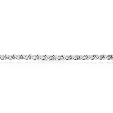 Pulsera eslabones diseño en oro blanco de 18k
