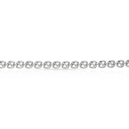 Pulsera eslabones diseño en oro blanco de 18k