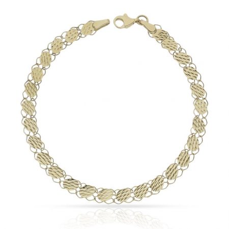 Pulsera eslabones tallados en oro de 18k