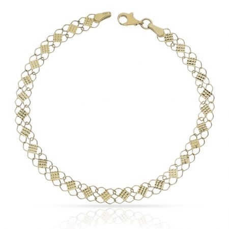 Pulsera eslabones tallados en oro de 18k