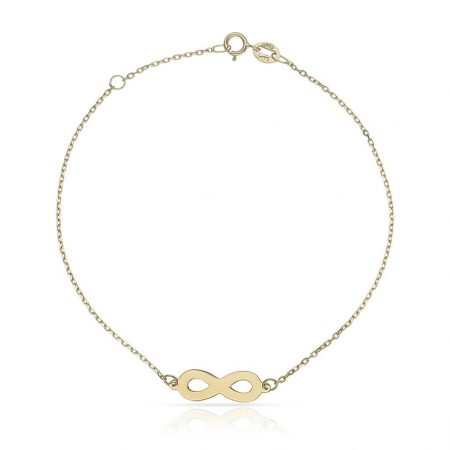Pulsera cadena con infinito en oro de 18k