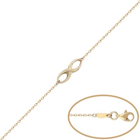 Pulsera infinito brillo espejo en oro de 18k