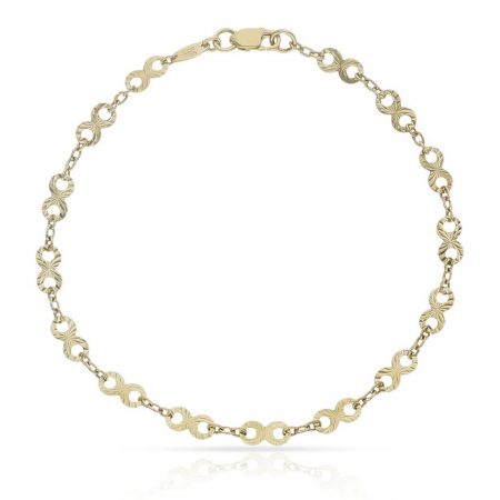 Pulsera de infinitos tallados en oro de 18k