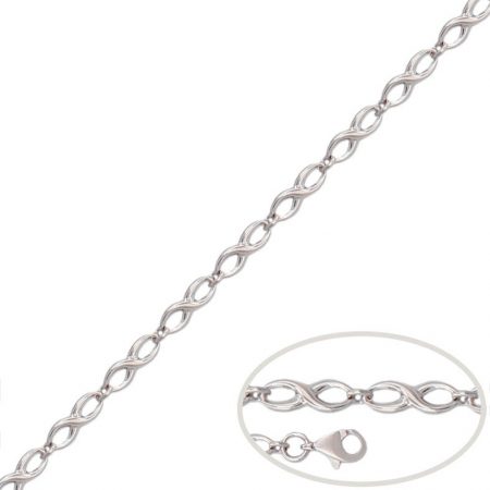 Pulsera infinitos brillo en oro blanco de 18k