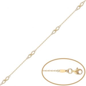 Pulsera infinitos y cadena en oro de 18k