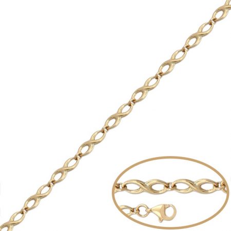 Pulsera infinitos brillo en oro de 18k