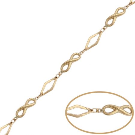 Pulsera infinitos y rombos en oro de 18k