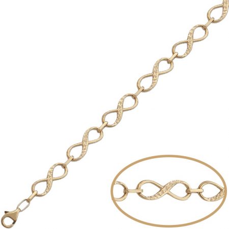 Pulsera infinitos tallados en oro de 18k