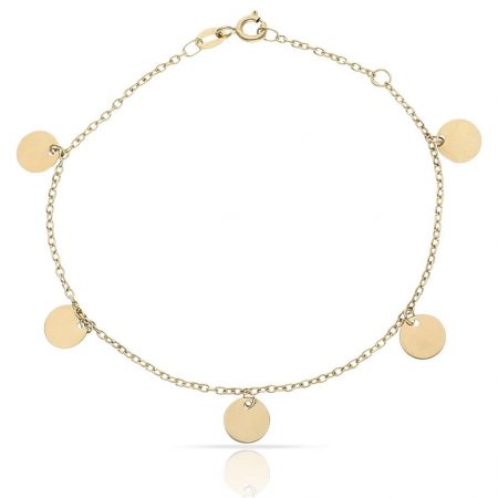 Pulsera mini charms circulos en oro de 18k