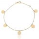 Pulsera mini charms circulos en oro de 18k