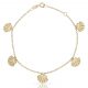 Pulsera mini charms de conchas en oro de 18k