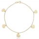 Pulsera mini charms corazones en oro de 18k