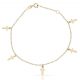 Pulsera mini charms cruces en oro de 18k
