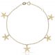 Pulsera mini charms estrellas de mar en oro de 18k