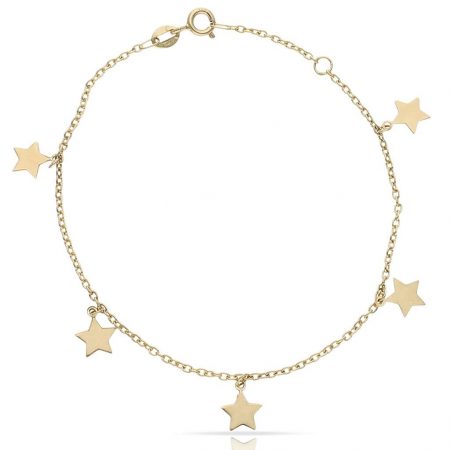 Pulsera mini charms estrellas en oro de 18k