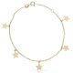 Pulsera mini charms estrellas en oro de 18k