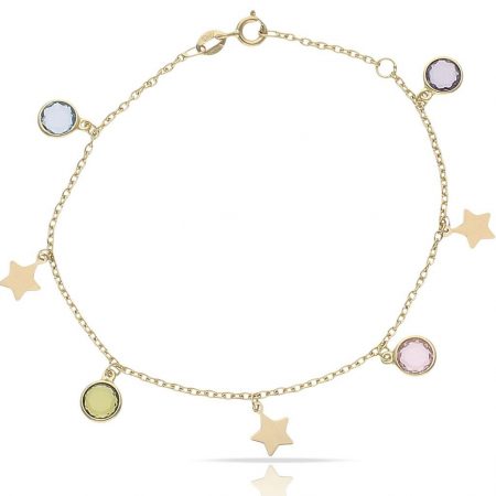 Pulsera mini charms en oro de 18k