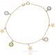 Pulsera mini charms en oro de 18k
