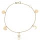 Pulsera mini charms variados en oro de 18k
