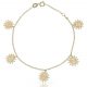 Pulsera mini charms soles en oro de 18k