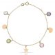 Pulsera con mini charms en oro de 18k