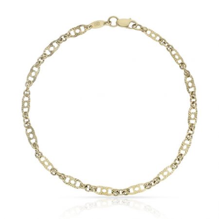 Pulsera con chapas caladas en oro de 18k