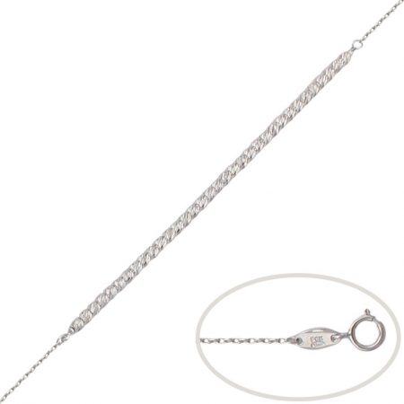 Pulsera bolas talladas en oro blanco de 18k