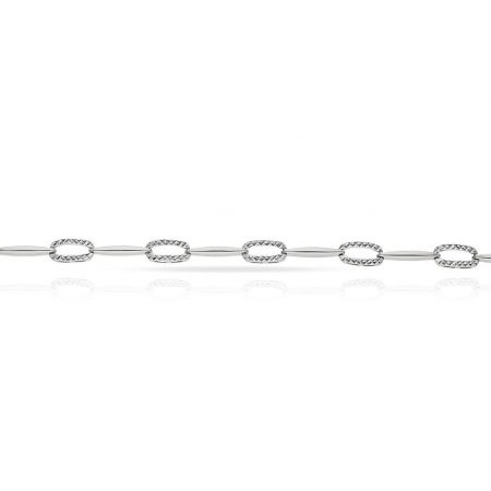 Pulsera eslabones en oro blanco de 18k