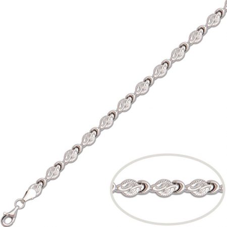 Pulera de diseño en oro blanco de 18k