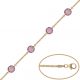 Pulsera con piedras rosas en oro de 18k