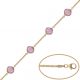 Pulsera con piedras de color rosa en oro de 18k