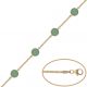 Pulsera con piedras de color verde en oro de 18k
