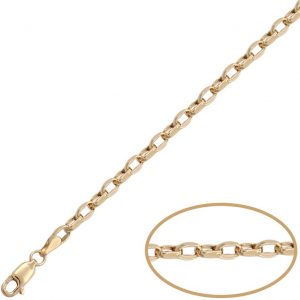 Pulsera modelo rolot alargado 3,5mm.en oro de 18k
