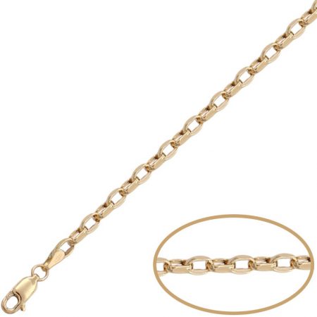 Pulsera modelo rolot alargado 3,5mm.en oro de 18k