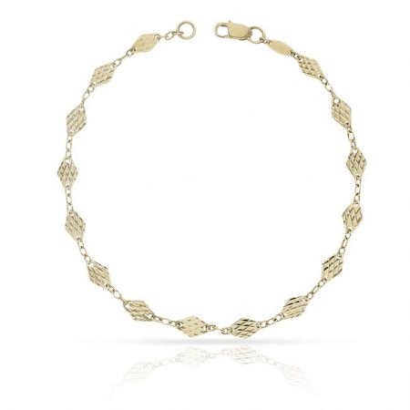 Pulsera rombos tallados en oro de 18k