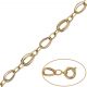 Pulsera troquelada doble eslabon en oro de 18k