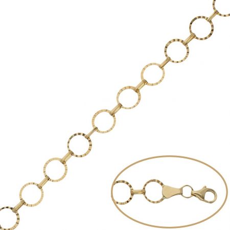Pulsera troquelada 7mm.en oro de 18k