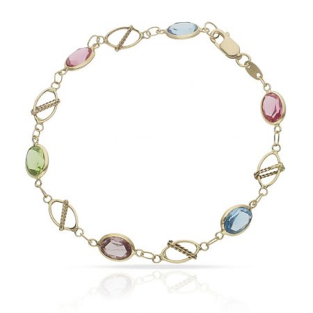 Pulsera tutti fruti en oro de 18k
