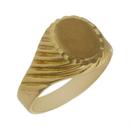 Sello ovalado tallado en oro de 18k