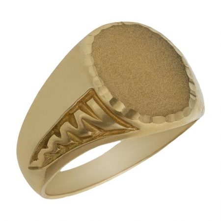 Sello redondo tallado en oro de 18k