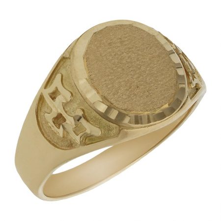 Sello ovalado tallado en oro de 18k