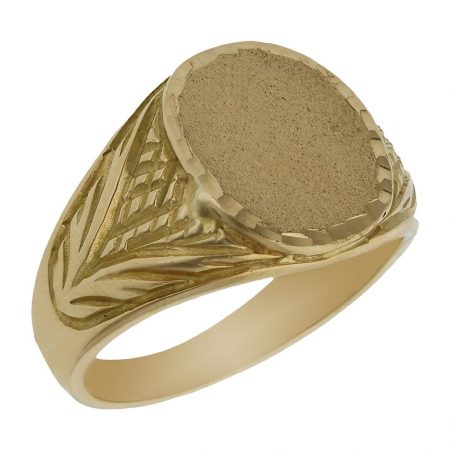 Sello ovalado tallado en oro de 18k