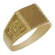 Sello rectangular tallado en mate brillo en oro de 18k